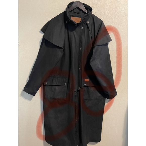 Outback Trading Co. Low Rider Duster Coat Long Rain Western Oilskin Jacket Large - Picture 4 of 13